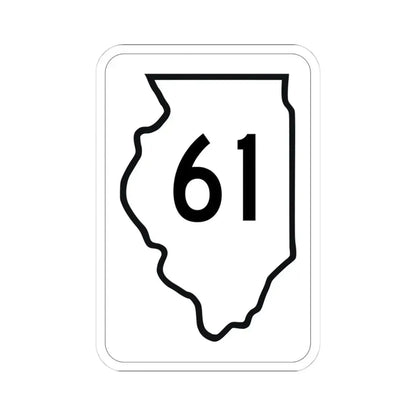 Illinois 61 1950 (Illinois) (Road Sign) STICKER Vinyl Kiss-Cut Decal 4 Inch White - The Sticker Space