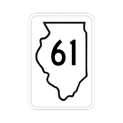 Illinois 61 1950 (Illinois) (Road Sign) STICKER Vinyl Kiss-Cut Decal 6 Inch White - The Sticker Space