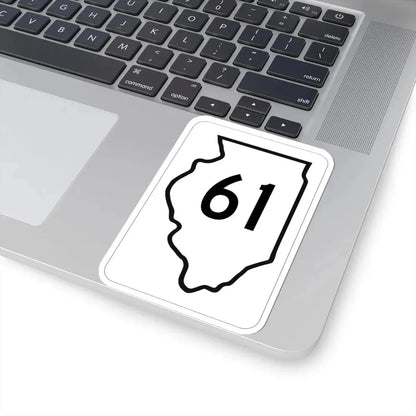 Illinois 61 1950 (Illinois) (Road Sign) STICKER Vinyl Kiss-Cut Decal - The Sticker Space