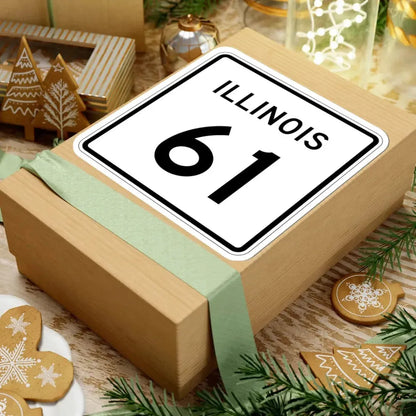Illinois 61 (Illinois) (Road Sign) STICKER Vinyl Kiss-Cut Decal - The Sticker Space