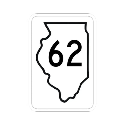 Illinois 62 1950 (Illinois) (Road Sign) STICKER Vinyl Kiss-Cut Decal 2 Inch White - The Sticker Space