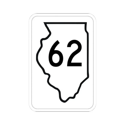 Illinois 62 1950 (Illinois) (Road Sign) STICKER Vinyl Kiss-Cut Decal 4 Inch White - The Sticker Space