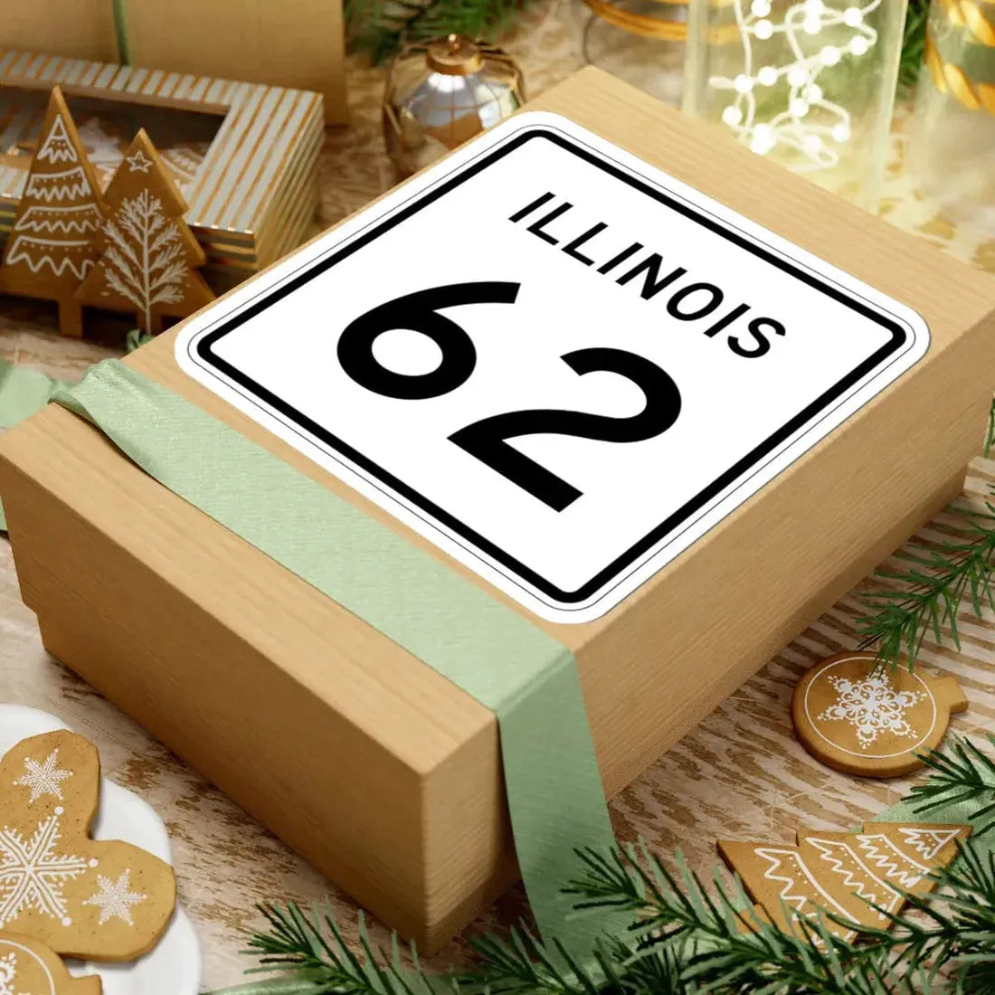 Illinois 62 (Illinois) (Road Sign) STICKER Vinyl Kiss-Cut Decal - The Sticker Space