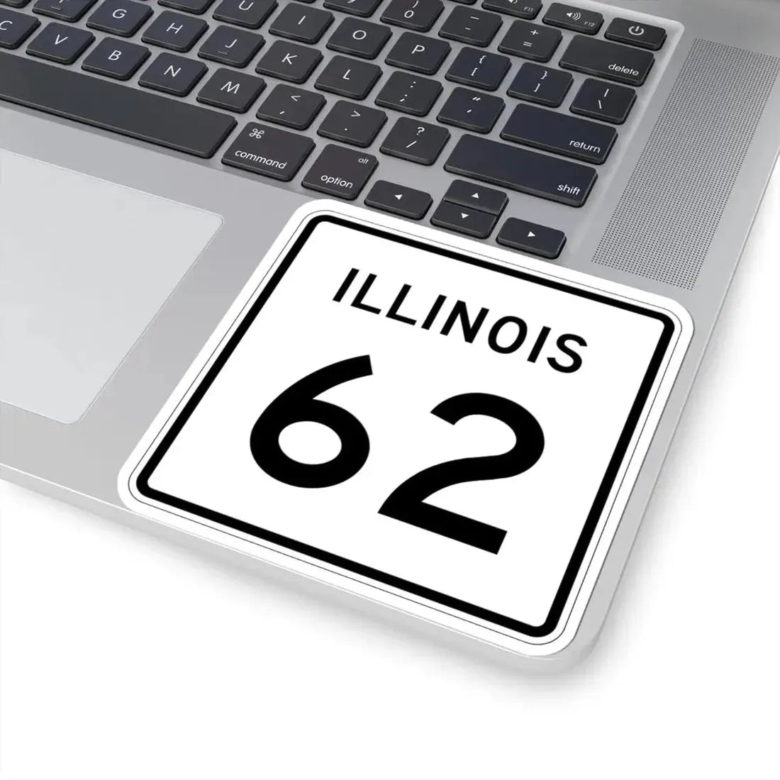 Illinois 62 (Illinois) (Road Sign) STICKER Vinyl Kiss-Cut Decal - The Sticker Space