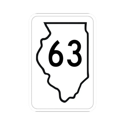 Illinois 63 1950 (Illinois) (Road Sign) STICKER Vinyl Kiss-Cut Decal 2 Inch White - The Sticker Space