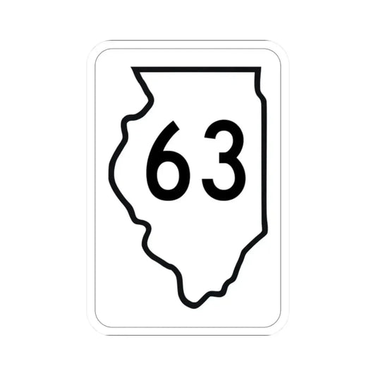 Illinois 63 1950 (Illinois) (Road Sign) STICKER Vinyl Kiss-Cut Decal 2 Inch White - The Sticker Space