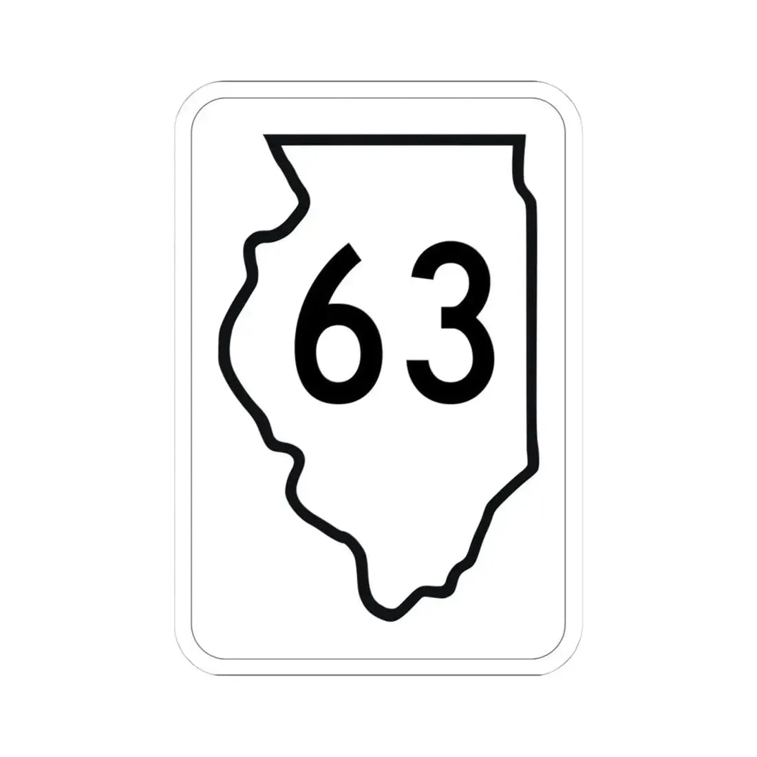 Illinois 63 1950 (Illinois) (Road Sign) STICKER Vinyl Kiss-Cut Decal 4 Inch White - The Sticker Space