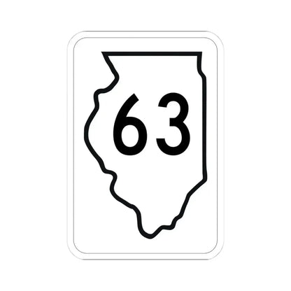 Illinois 63 1950 (Illinois) (Road Sign) STICKER Vinyl Kiss-Cut Decal 4 Inch White - The Sticker Space