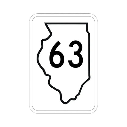 Illinois 63 1950 (Illinois) (Road Sign) STICKER Vinyl Kiss-Cut Decal 6 Inch White - The Sticker Space