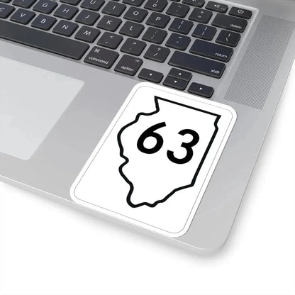 Illinois 63 1950 (Illinois) (Road Sign) STICKER Vinyl Kiss-Cut Decal - The Sticker Space