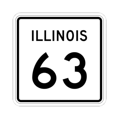 Illinois 63 (Illinois) (Road Sign) STICKER Vinyl Kiss-Cut Decal 6 Inch White - The Sticker Space