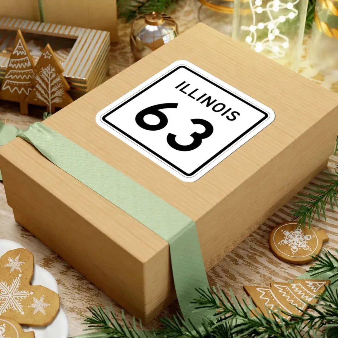 Illinois 63 (Illinois) (Road Sign) STICKER Vinyl Kiss-Cut Decal - The Sticker Space