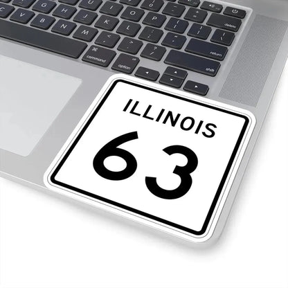 Illinois 63 (Illinois) (Road Sign) STICKER Vinyl Kiss-Cut Decal - The Sticker Space