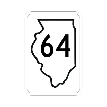 Illinois 64 1950 (Illinois) (Road Sign) STICKER Vinyl Kiss-Cut Decal 2 Inch White - The Sticker Space