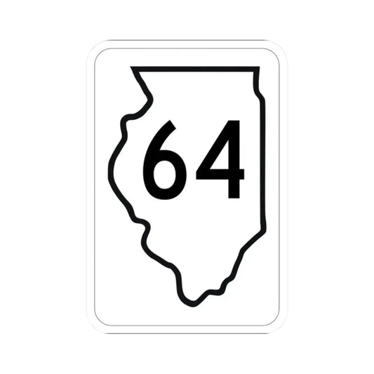 Illinois 64 1950 (Illinois) (Road Sign) STICKER Vinyl Kiss-Cut Decal 2 Inch White - The Sticker Space