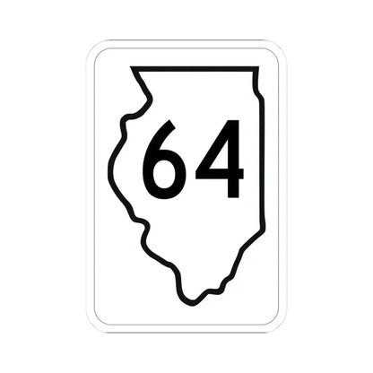 Illinois 64 1950 (Illinois) (Road Sign) STICKER Vinyl Kiss-Cut Decal 3 Inch White - The Sticker Space