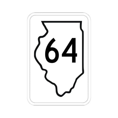 Illinois 64 1950 (Illinois) (Road Sign) STICKER Vinyl Kiss-Cut Decal 6 Inch White - The Sticker Space