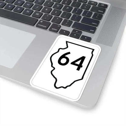 Illinois 64 1950 (Illinois) (Road Sign) STICKER Vinyl Kiss-Cut Decal - The Sticker Space