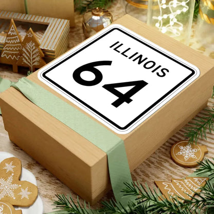 Illinois 64 (Illinois) (Road Sign) STICKER Vinyl Kiss-Cut Decal - The Sticker Space