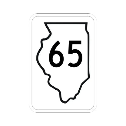 Illinois 65 1950 (Illinois) (Road Sign) STICKER Vinyl Kiss-Cut Decal 3 Inch White - The Sticker Space