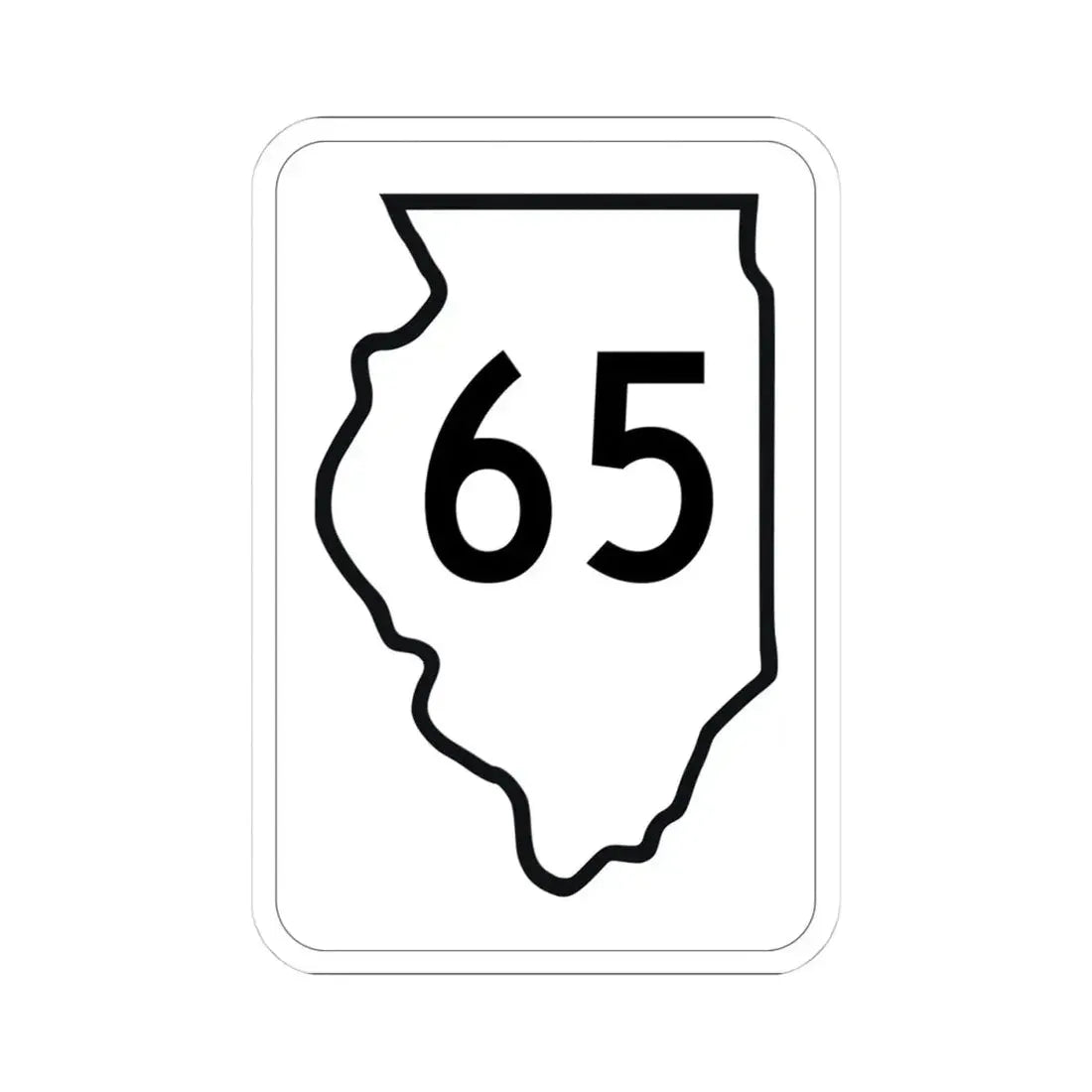 Illinois 65 1950 (Illinois) (Road Sign) STICKER Vinyl Kiss-Cut Decal 4 Inch White - The Sticker Space