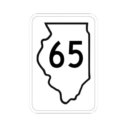 Illinois 65 1950 (Illinois) (Road Sign) STICKER Vinyl Kiss-Cut Decal 4 Inch White - The Sticker Space