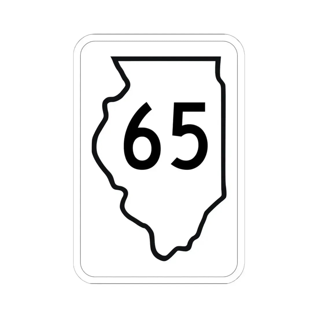 Illinois 65 1950 (Illinois) (Road Sign) STICKER Vinyl Kiss-Cut Decal 6 Inch White - The Sticker Space