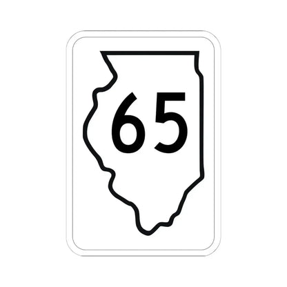 Illinois 65 1950 (Illinois) (Road Sign) STICKER Vinyl Kiss-Cut Decal 6 Inch White - The Sticker Space