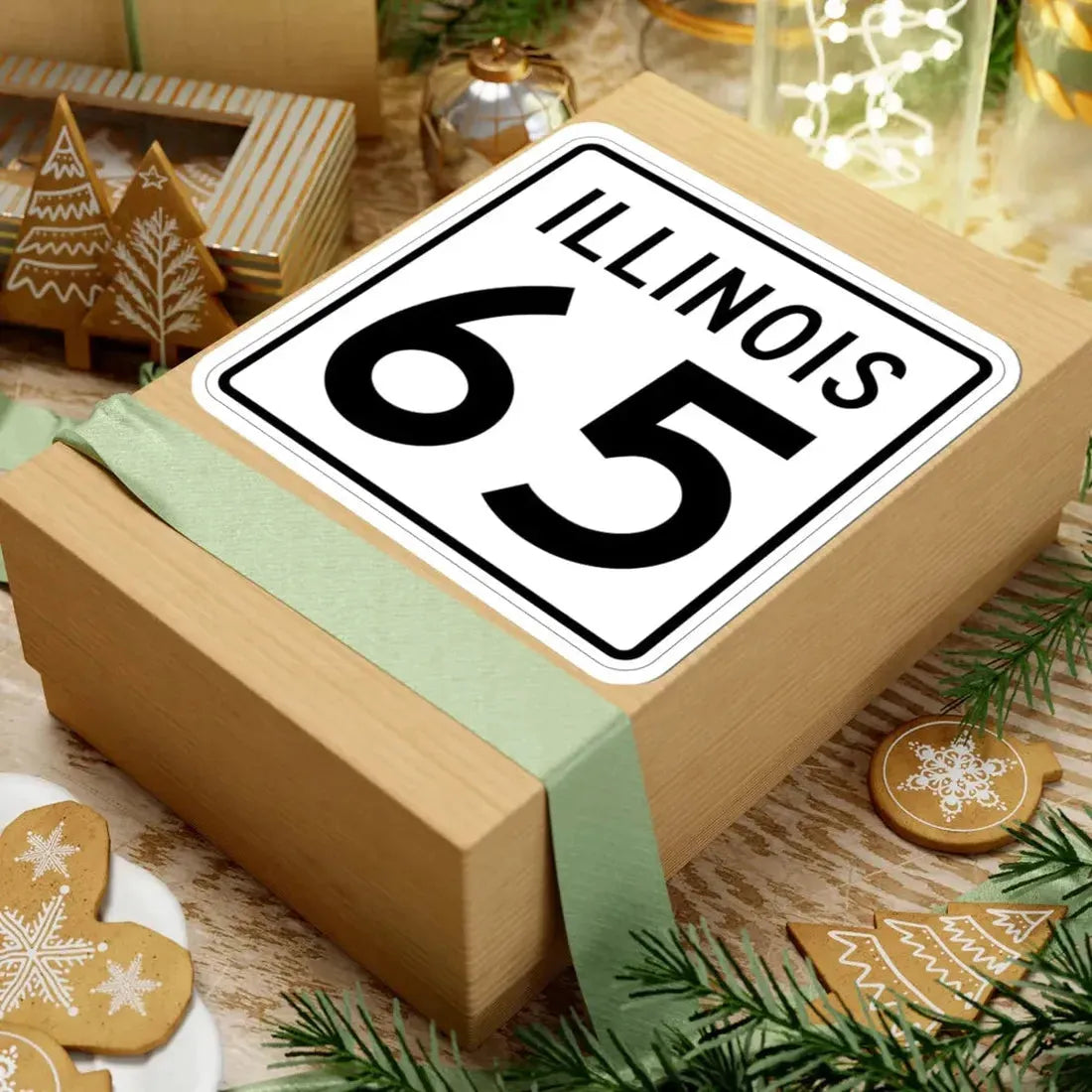 Illinois 65 1960 (Illinois) (Road Sign) STICKER Vinyl Kiss-Cut Decal - The Sticker Space