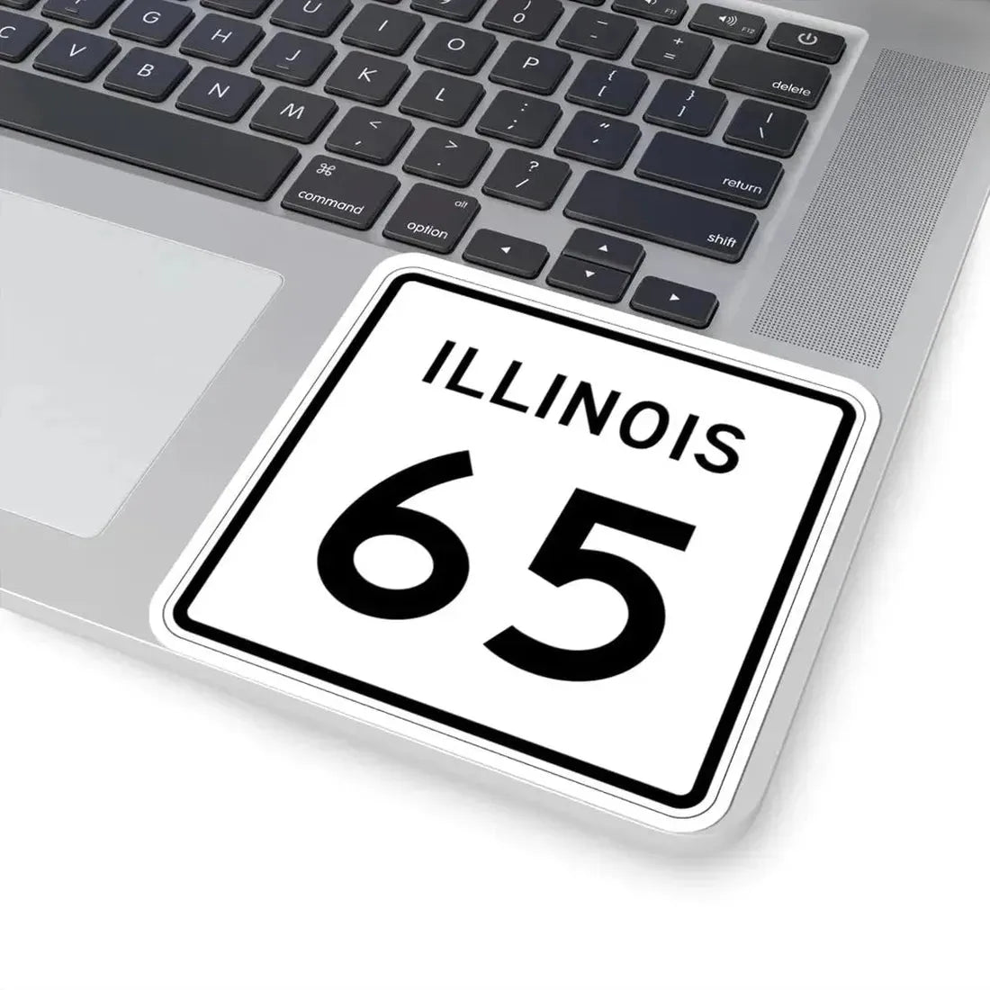 Illinois 65 (Illinois) (Road Sign) STICKER Vinyl Kiss-Cut Decal - The Sticker Space