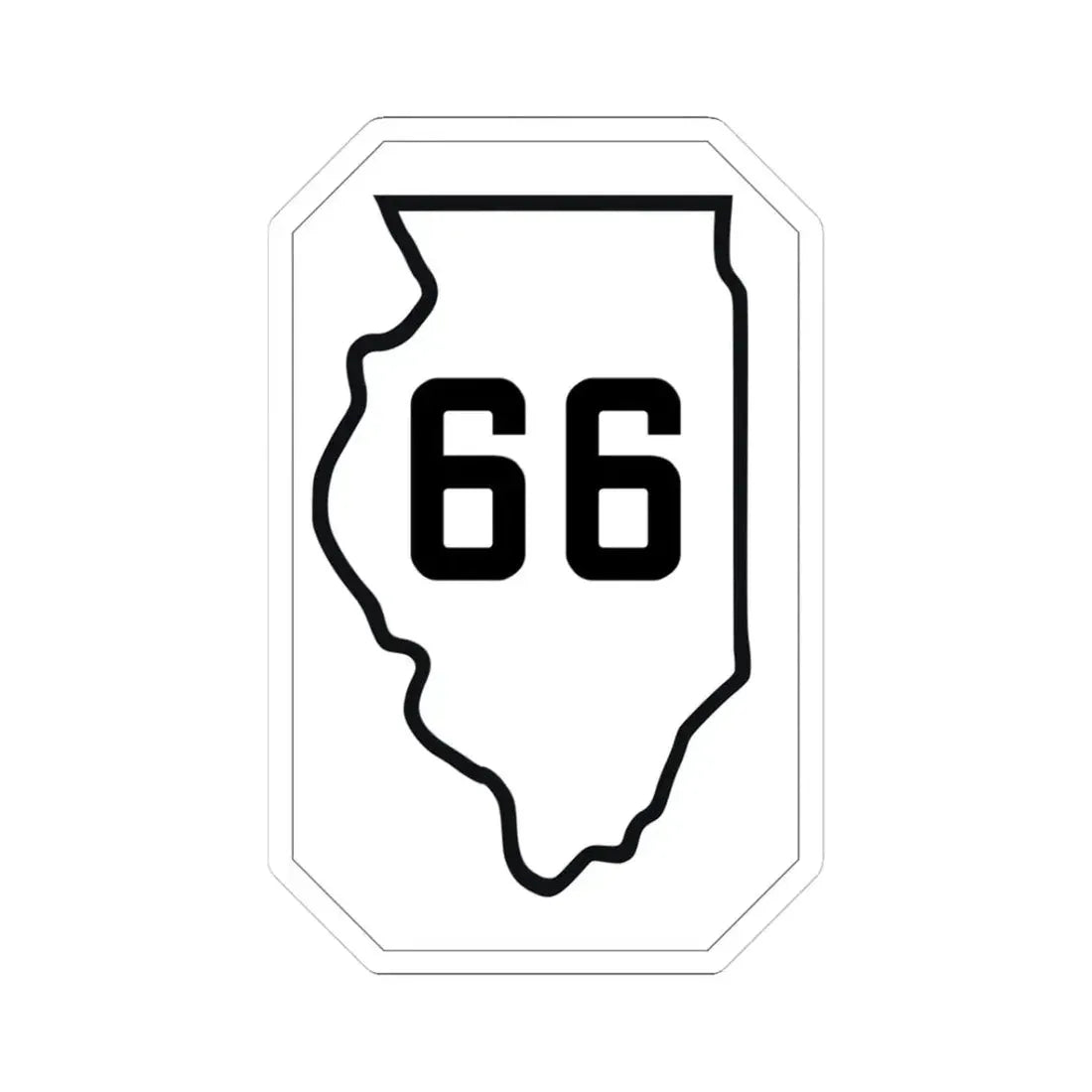 Illinois 66 1926 (Illinois) (Road Sign) STICKER Vinyl Kiss-Cut Decal 3 Inch White - The Sticker Space