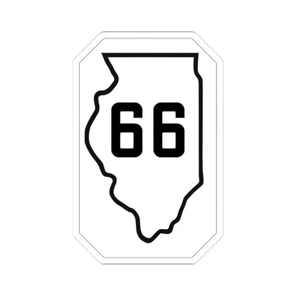 Illinois 66 1926 (Illinois) (Road Sign) STICKER Vinyl Kiss-Cut Decal 3 Inch White - The Sticker Space