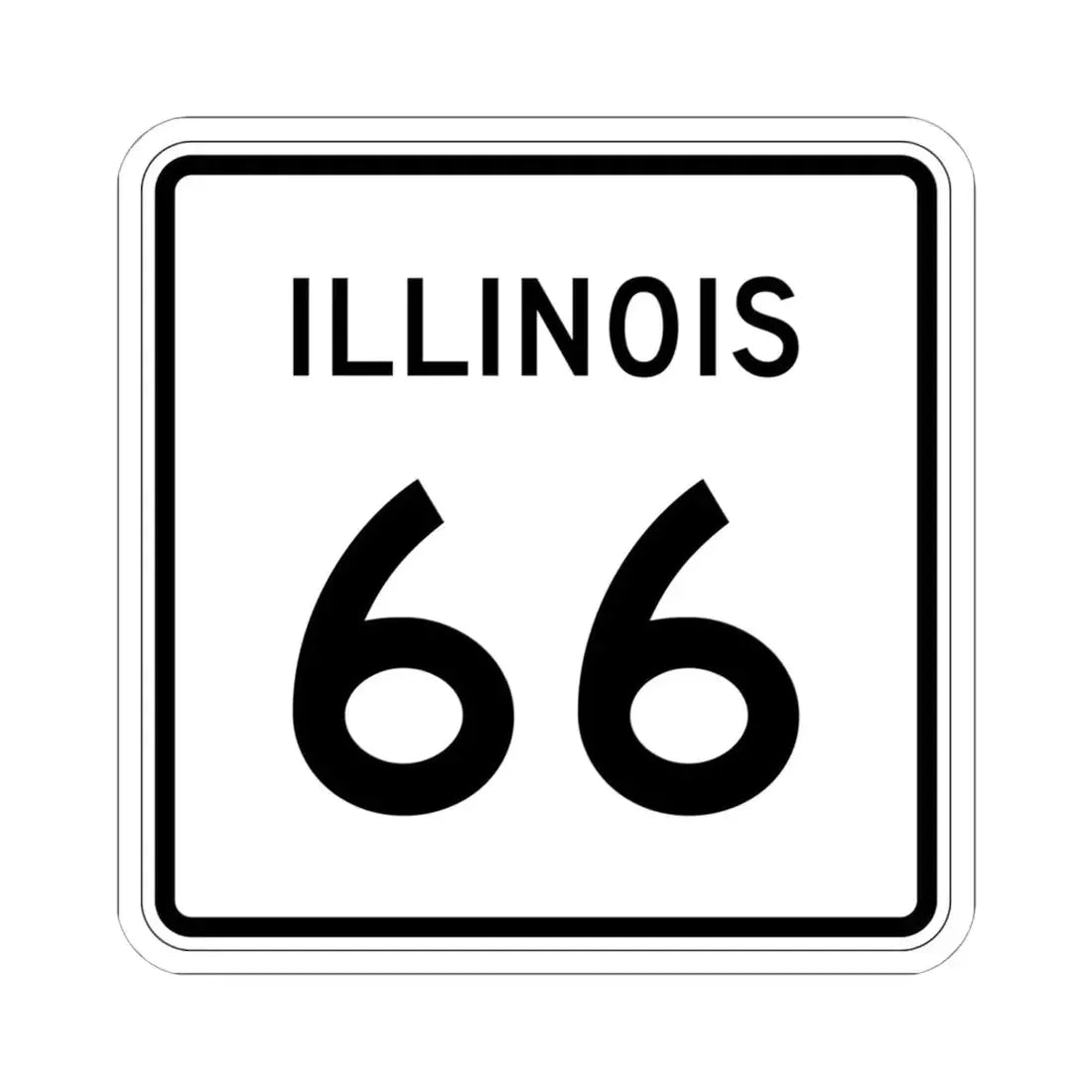 Illinois 66 (Illinois) (Road Sign) STICKER Vinyl Kiss-Cut Decal - The Sticker Space