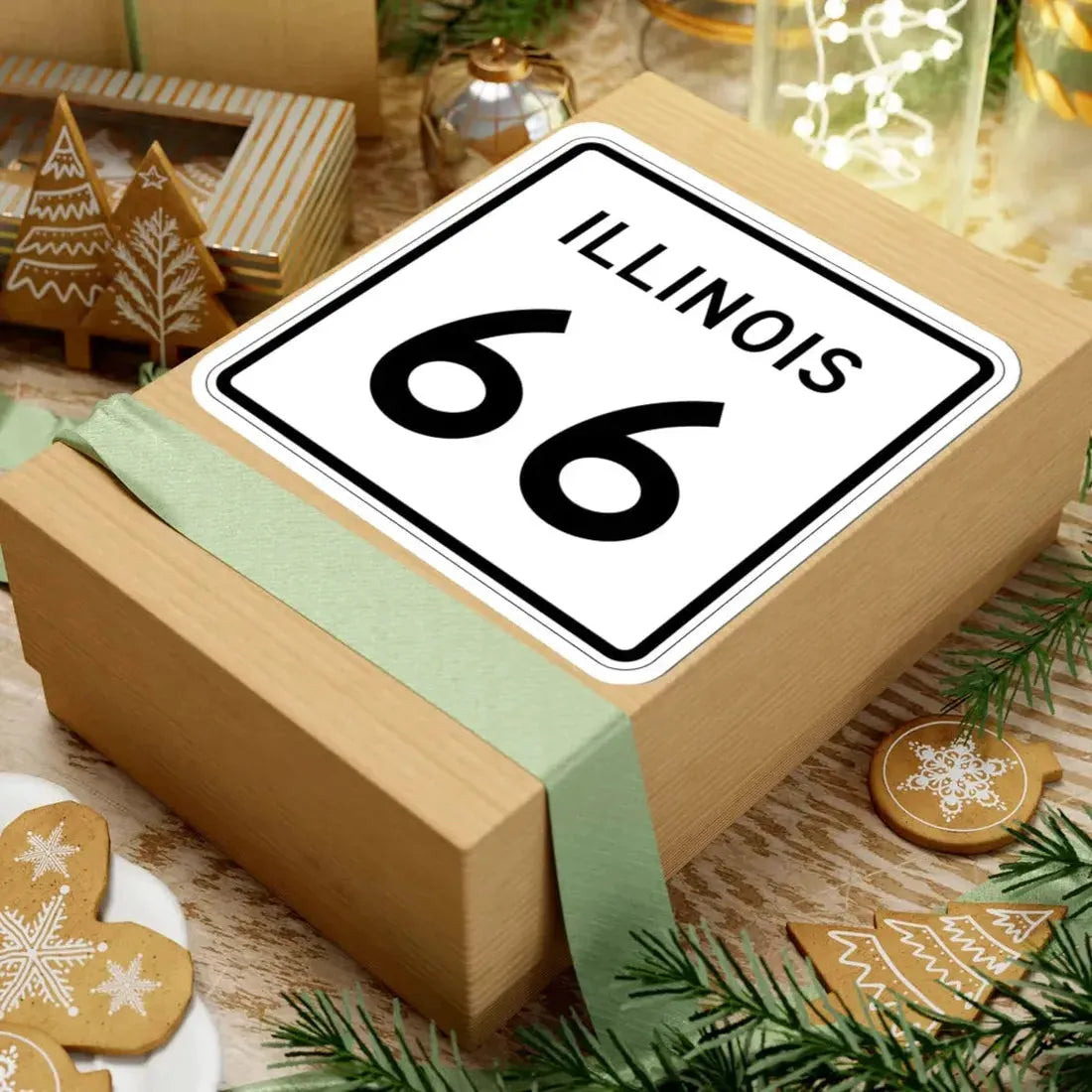 Illinois 66 (Illinois) (Road Sign) STICKER Vinyl Kiss-Cut Decal - The Sticker Space