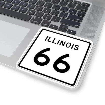 Illinois 66 (Illinois) (Road Sign) STICKER Vinyl Kiss-Cut Decal - The Sticker Space