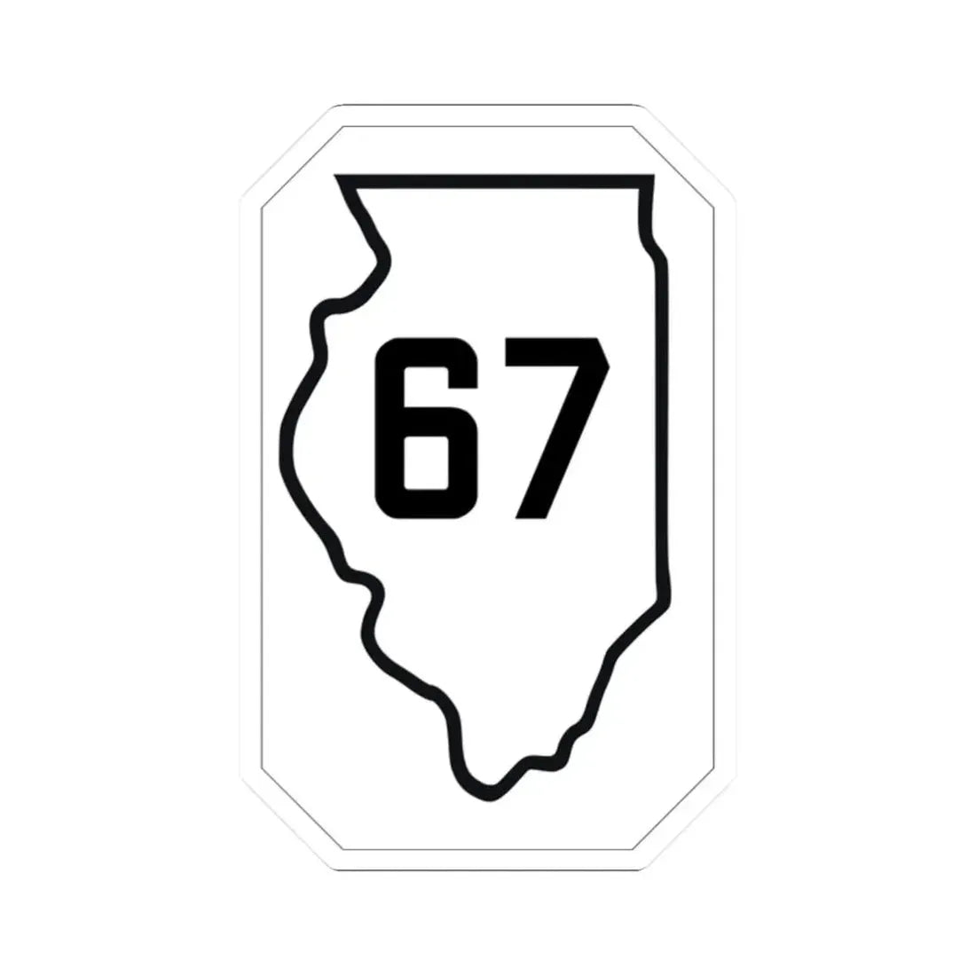 Illinois 67 1926 (Illinois) (Road Sign) STICKER Vinyl Kiss-Cut Decal 2 Inch White - The Sticker Space