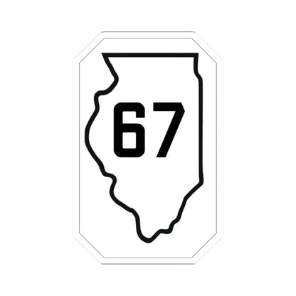 Illinois 67 1926 (Illinois) (Road Sign) STICKER Vinyl Kiss-Cut Decal 2 Inch White - The Sticker Space