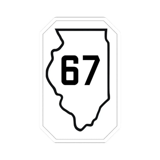 Illinois 67 1926 (Illinois) (Road Sign) STICKER Vinyl Kiss-Cut Decal 2 Inch White - The Sticker Space