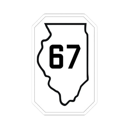 Illinois 67 1926 (Illinois) (Road Sign) STICKER Vinyl Kiss-Cut Decal 3 Inch White - The Sticker Space