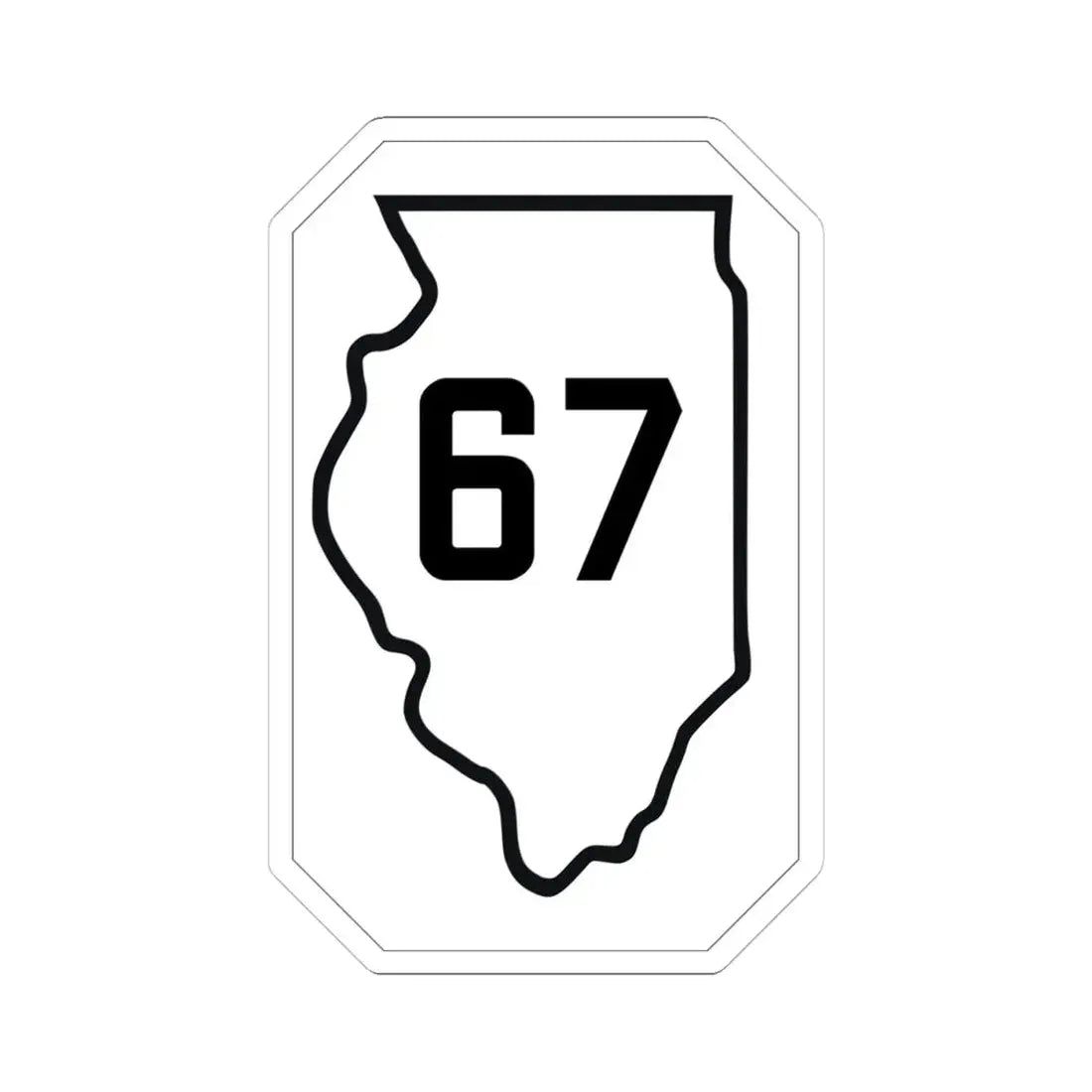 Illinois 67 1926 (Illinois) (Road Sign) STICKER Vinyl Kiss-Cut Decal 4 Inch White - The Sticker Space