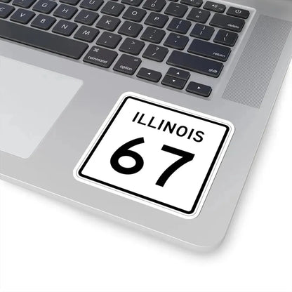 Illinois 67 (Illinois) (Road Sign) STICKER Vinyl Kiss-Cut Decal - The Sticker Space