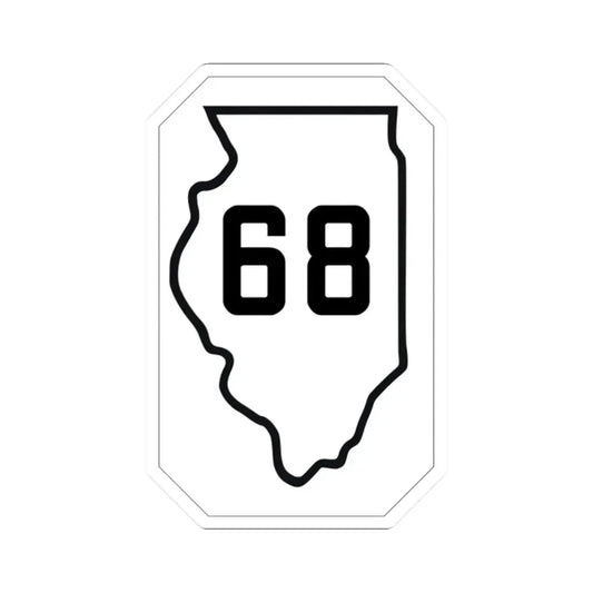 Illinois 68 1926 (Illinois) (Road Sign) STICKER Vinyl Kiss-Cut Decal 2 Inch White - The Sticker Space
