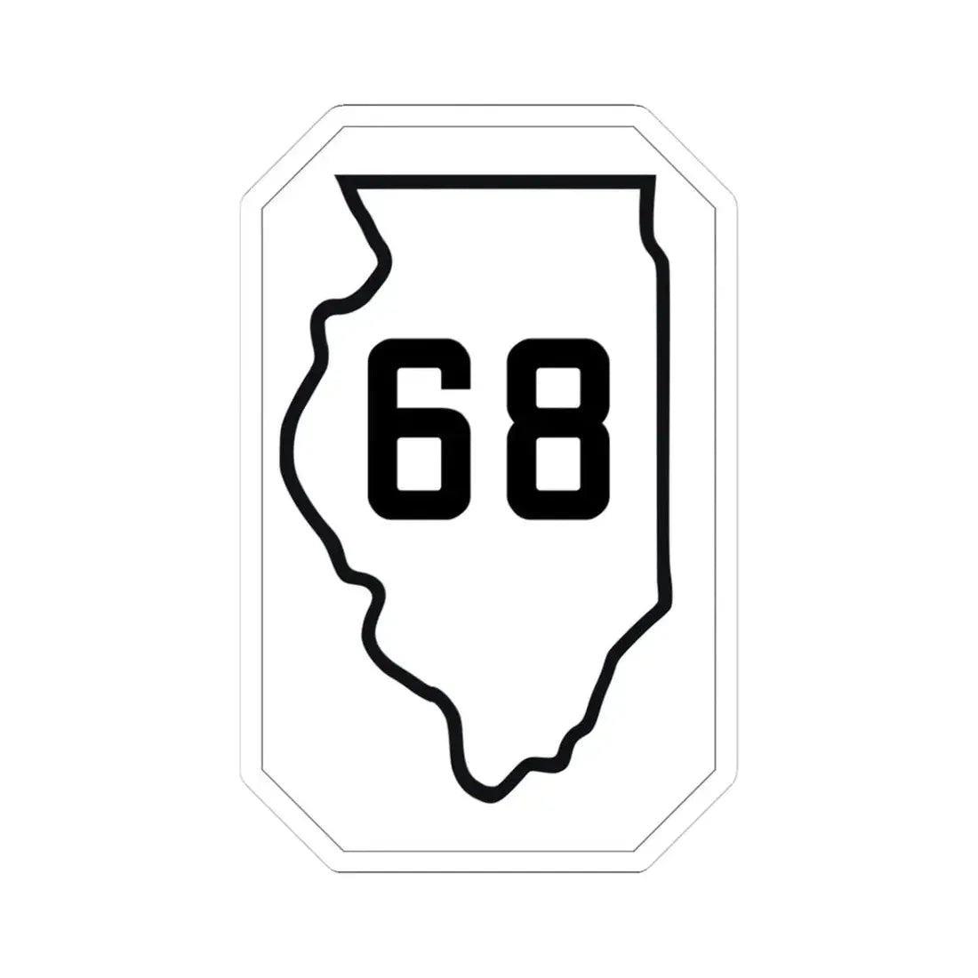 Illinois 68 1926 (Illinois) (Road Sign) STICKER Vinyl Kiss-Cut Decal 3 Inch White - The Sticker Space