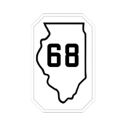 Illinois 68 1926 (Illinois) (Road Sign) STICKER Vinyl Kiss-Cut Decal 3 Inch White - The Sticker Space
