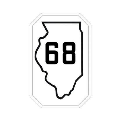 Illinois 68 1926 (Illinois) (Road Sign) STICKER Vinyl Kiss-Cut Decal 6 Inch White - The Sticker Space