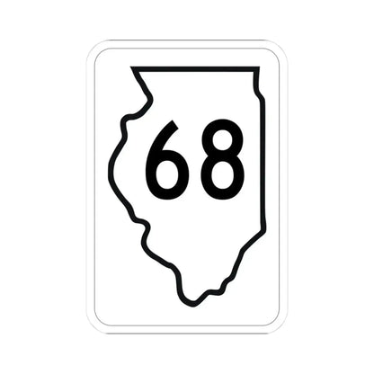 Illinois 68 1950 (Illinois) (Road Sign) STICKER Vinyl Kiss-Cut Decal 3 Inch White - The Sticker Space