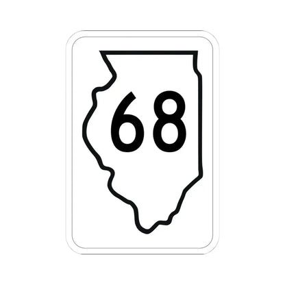 Illinois 68 1950 (Illinois) (Road Sign) STICKER Vinyl Kiss-Cut Decal 4 Inch White - The Sticker Space