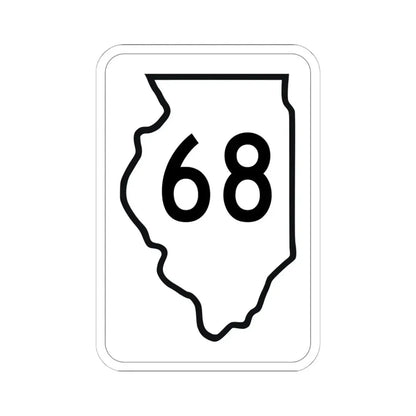 Illinois 68 1950 (Illinois) (Road Sign) STICKER Vinyl Kiss-Cut Decal 6 Inch White - The Sticker Space