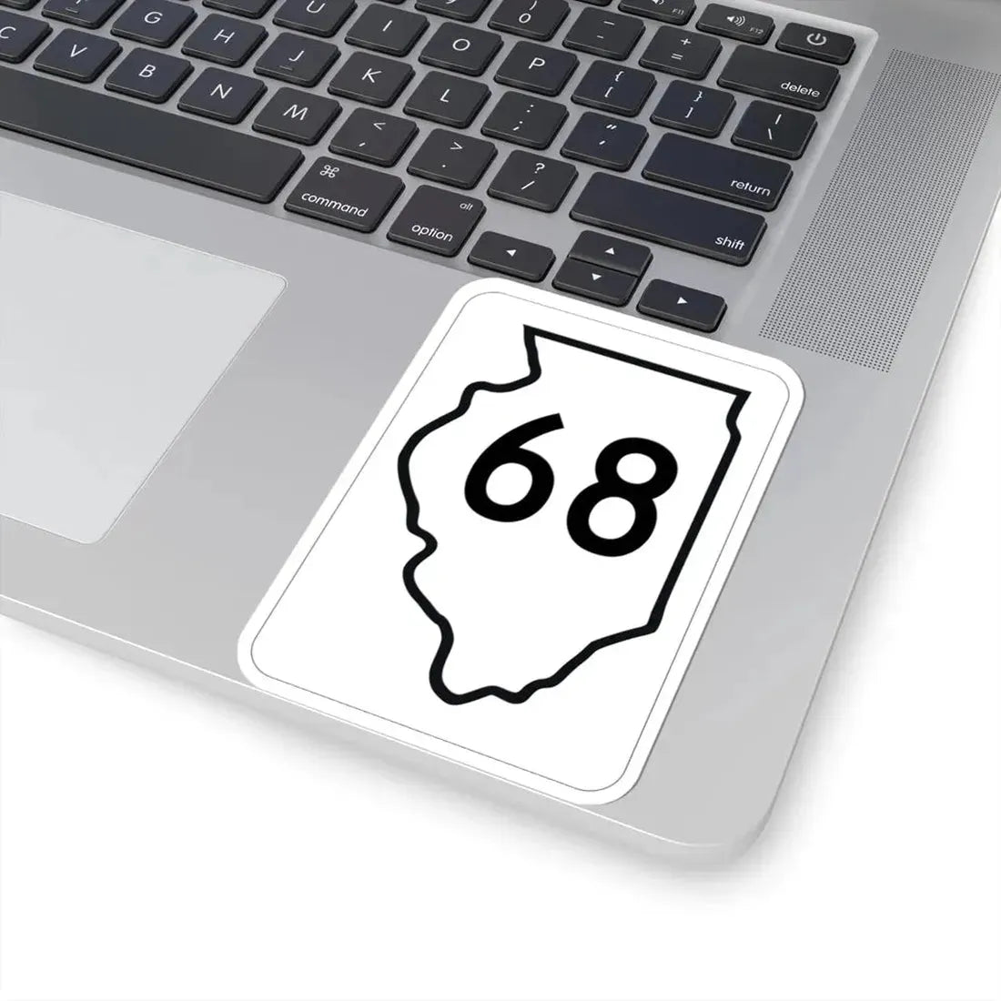 Illinois 68 1950 (Illinois) (Road Sign) STICKER Vinyl Kiss-Cut Decal - The Sticker Space