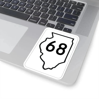 Illinois 68 1950 (Illinois) (Road Sign) STICKER Vinyl Kiss-Cut Decal - The Sticker Space